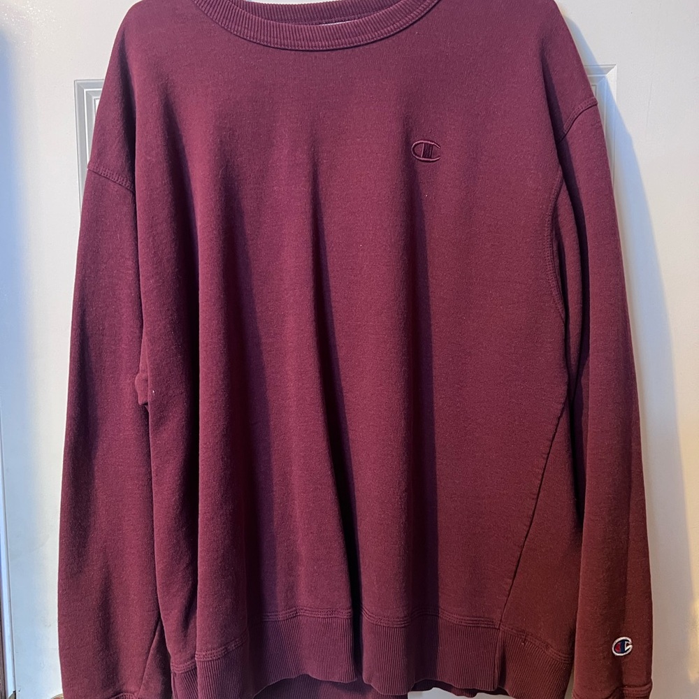 Champion Men's Burgundy Crewneck Sweater